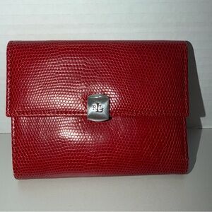 Vintage Lauren Ralph Lauren Women’s Red PebbledLeather  Wallet Red Interior